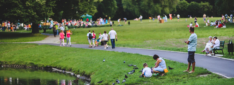 People enjoying time in park People enjoying time in park